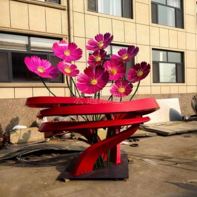 创意不锈钢花朵雕塑厂家