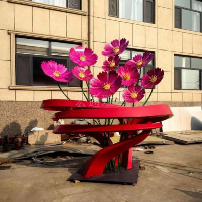 金属不锈钢花朵雕塑