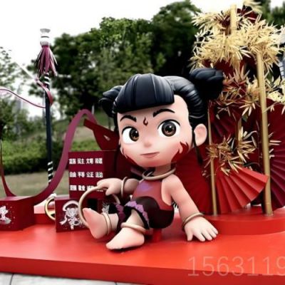 卡通人物 哪吒雕塑