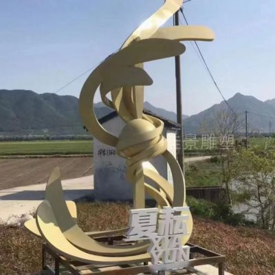 不锈钢夏耕雕塑 景观雕塑厂家