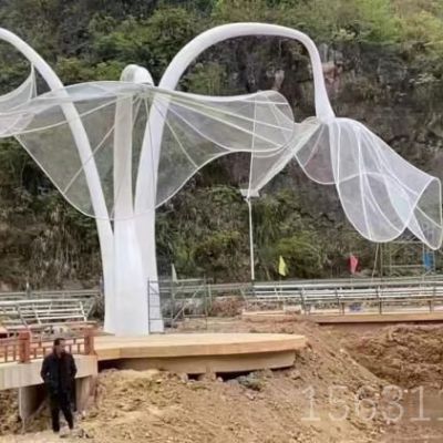 创意不锈钢荷叶凉亭雕塑