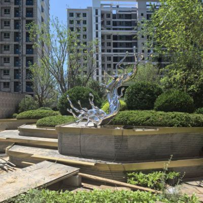 镜面浪花雕塑 不锈钢雕塑厂家