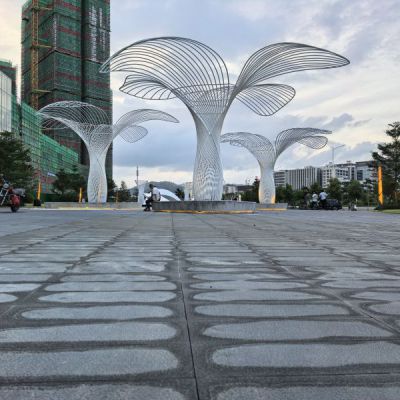 大树不锈钢植物雕塑