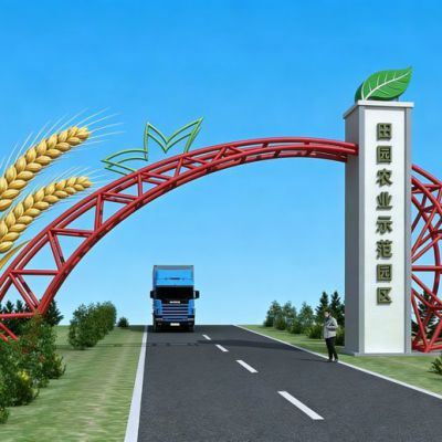 园林不锈钢拱门雕塑