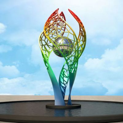 不锈钢镂空树雕塑