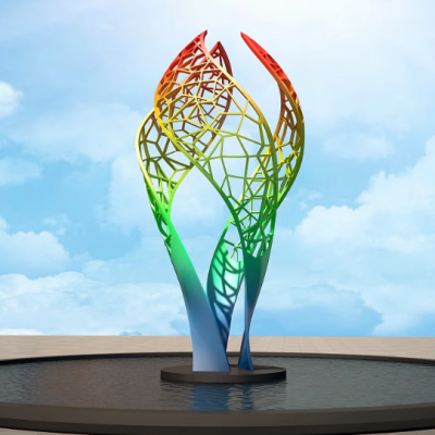 不锈钢镂空树雕塑 景观摆件